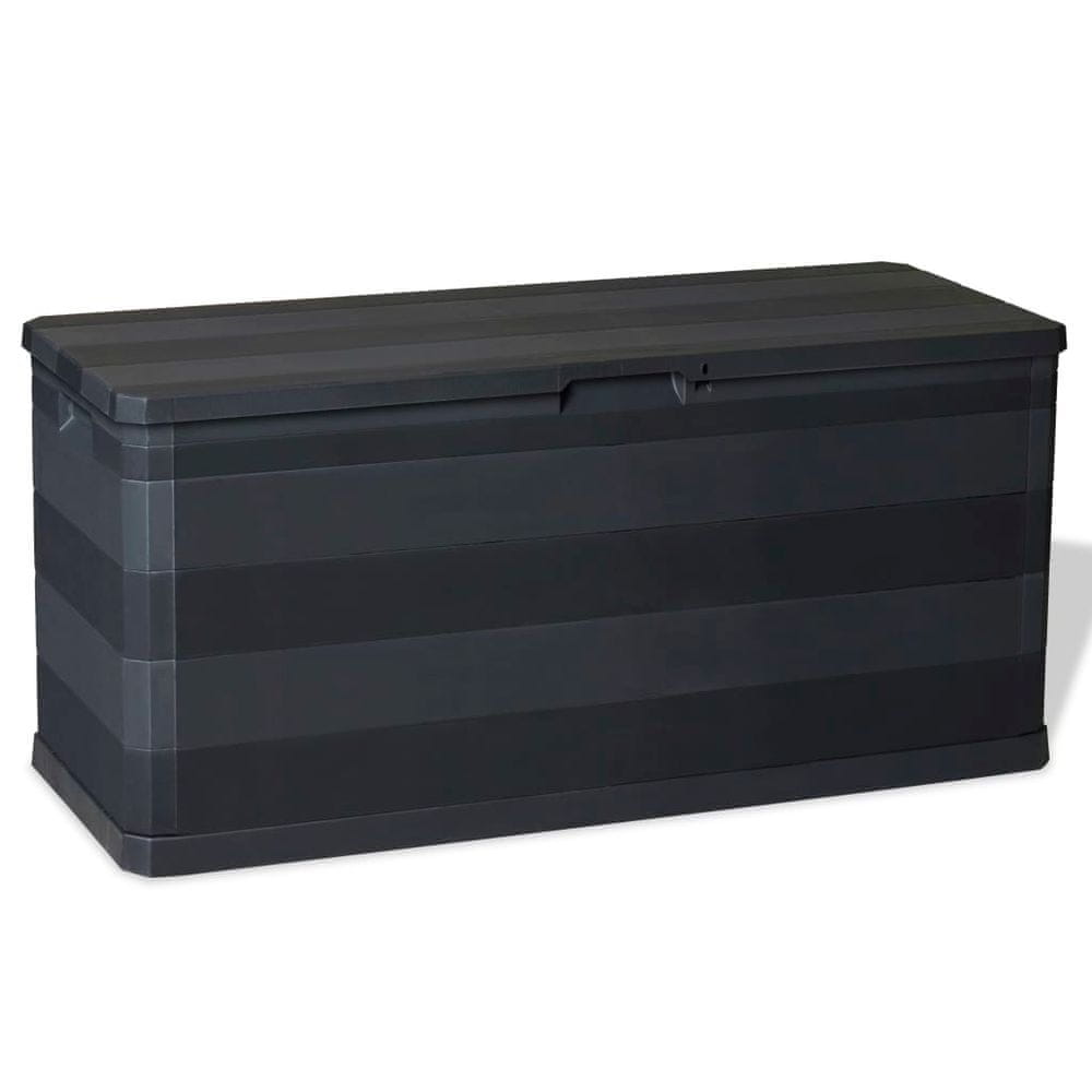 Vidaxl Záhradný úložný box čierny 117x45x56 cm